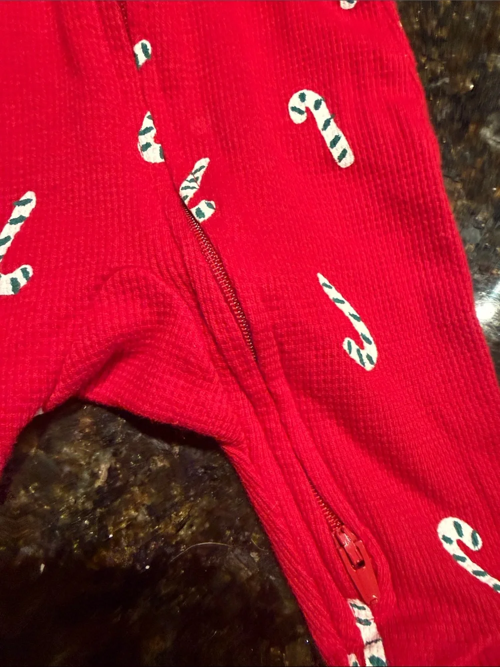 Red Candy Cane Print Baby One-Piece Carters - Newborn Footie